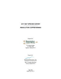 Thumbnail image of 2011 Bat Species Survey report cover