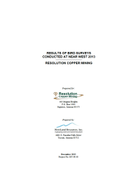 Thumbnail image of Bird Survey Results at Near West 2013 report cover