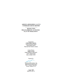 Thumbnail image of Arizona Hedgehog Cactus Compiled Survey Report cover