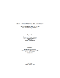 Thumbnail image of Phase I Environmental Site Assessment 3,500-Acre San Pedro River Site Pinal County, Arizona document cover