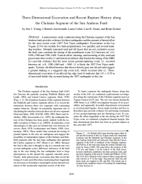 Thumbnail image of Three-Dimensional Excavation and Recent Rupture History along the Cholame Segment of the San Andreas Fault article first page