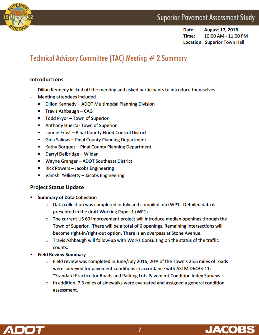 Thumbnail image of document cover: Technical Advisory Committee (TAC) Meeting #2 Summary