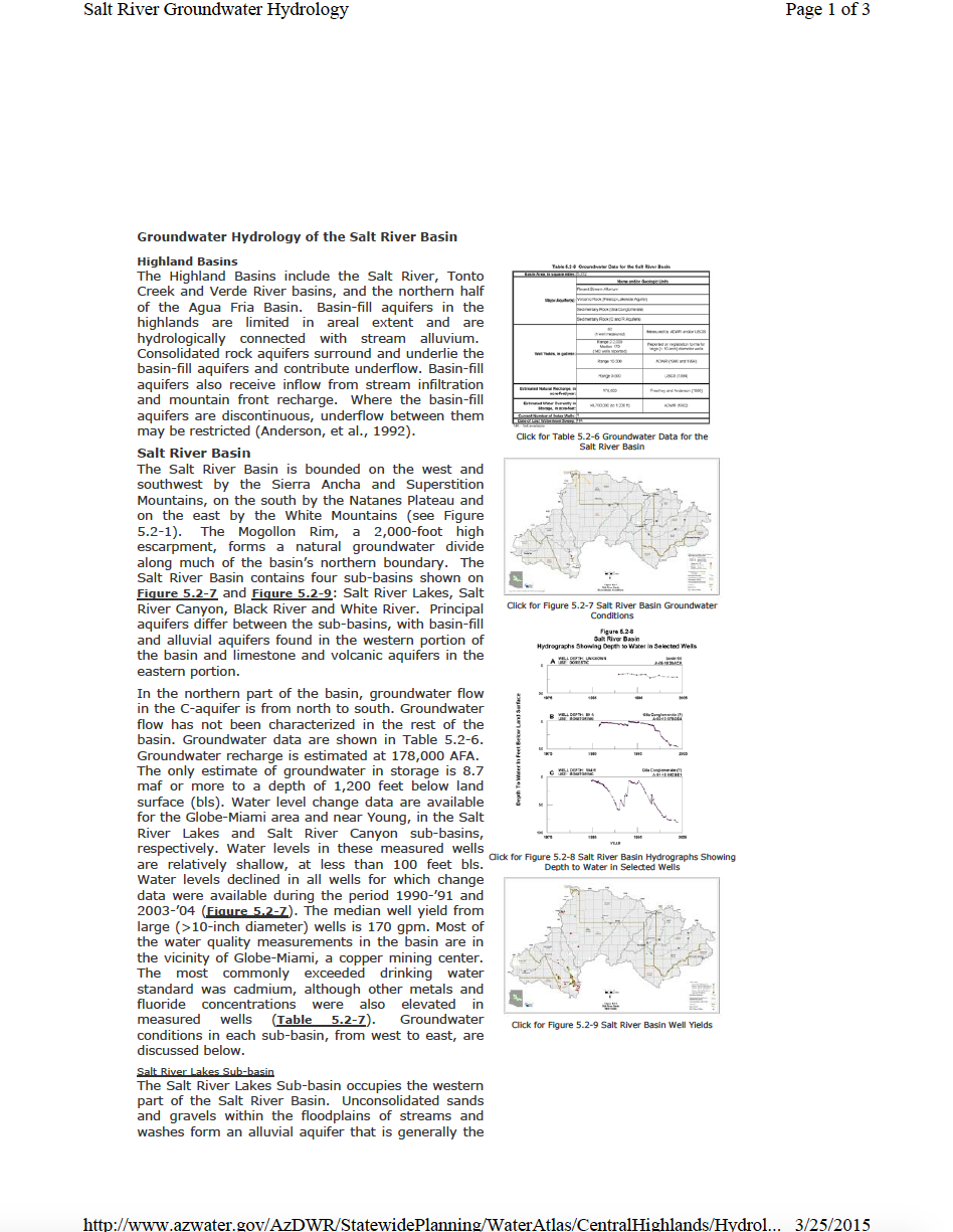 Thumbnail image of document cover: Groundwater Hydrology of the Salt River Basin