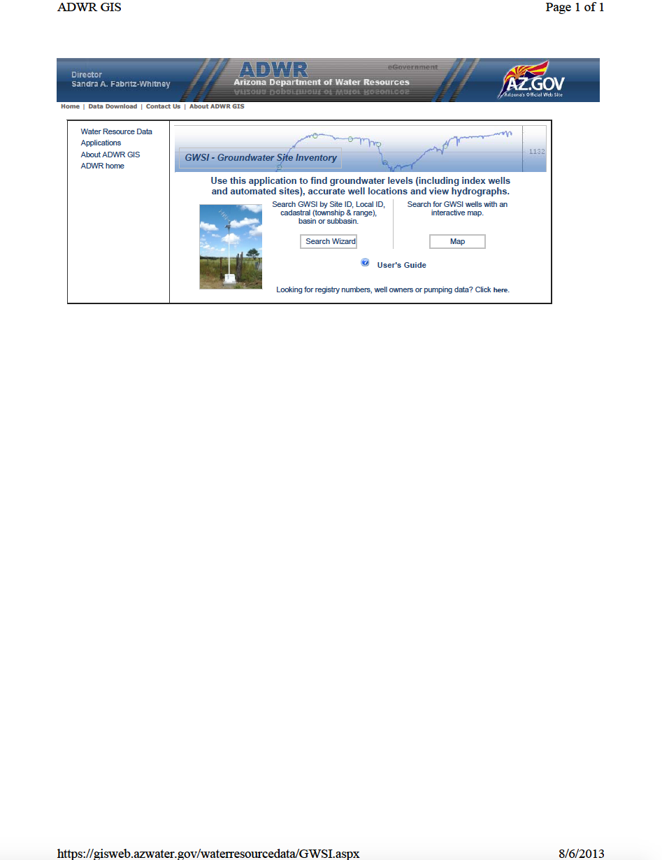 Thumbnail image of document cover: Groundwater Site Inventory (GWSI) Database