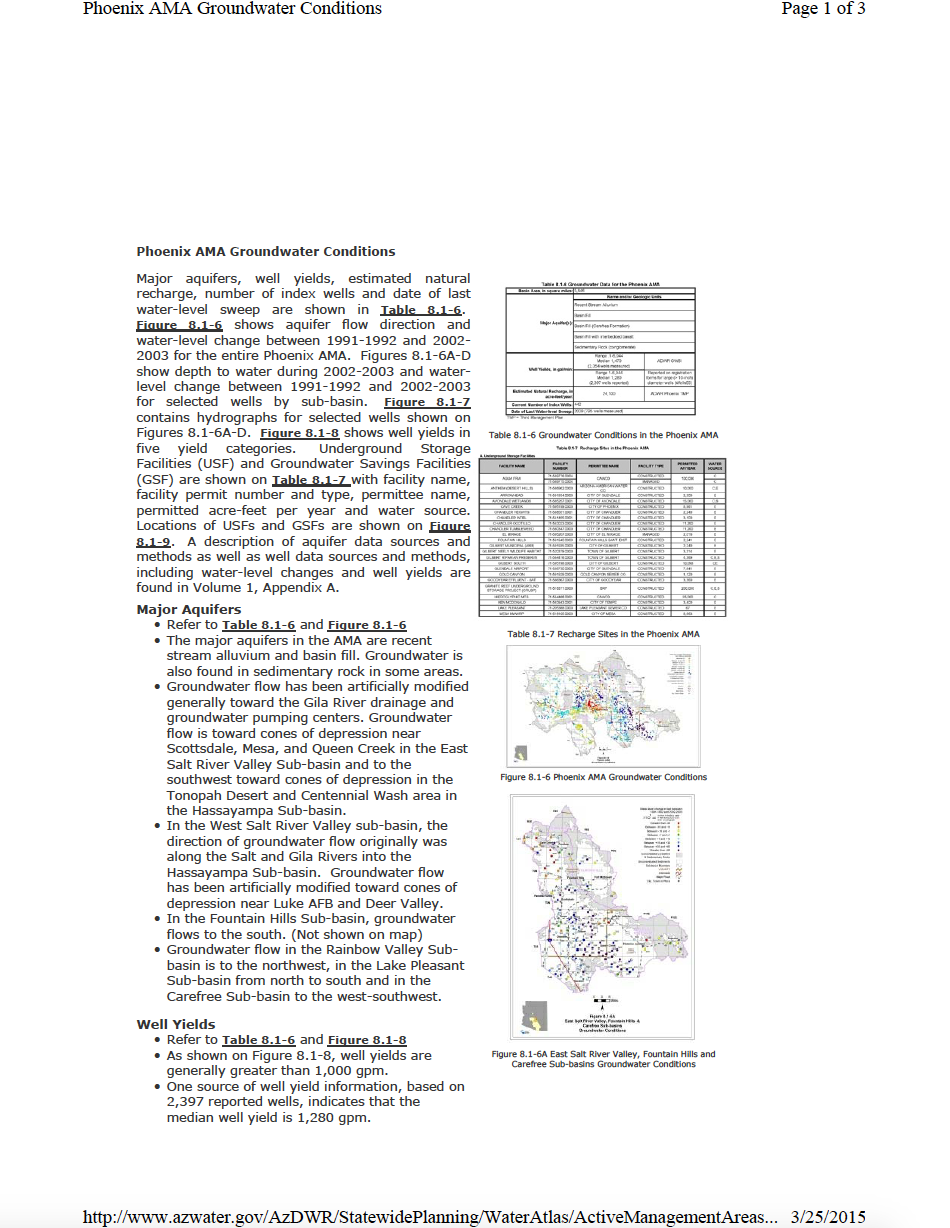 Thumbnail image of document cover: Phoenix AMA Groundwater Conditions