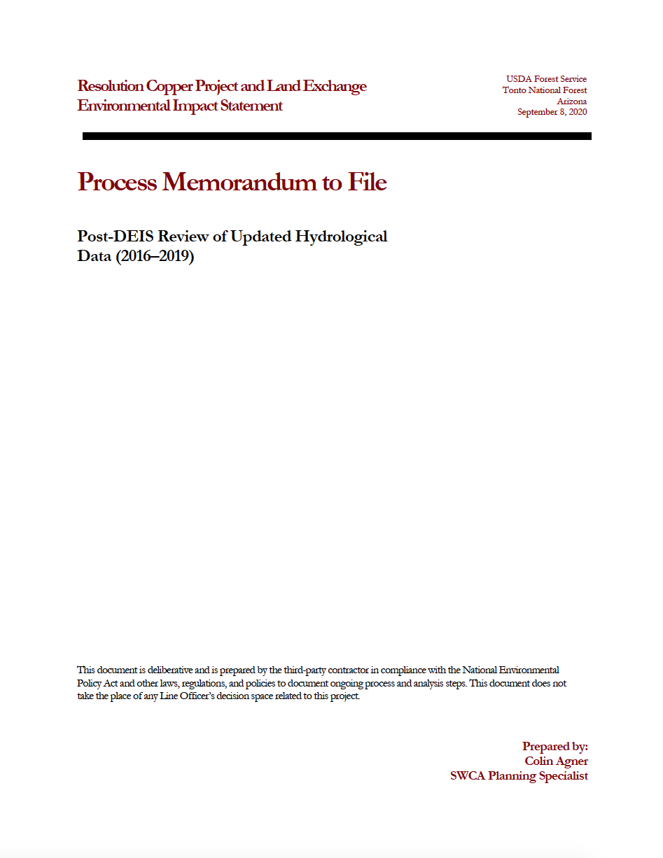 Thumbnail image of document cover: Post-DEIS Review of Updated Hydrological Data (2016-2019)