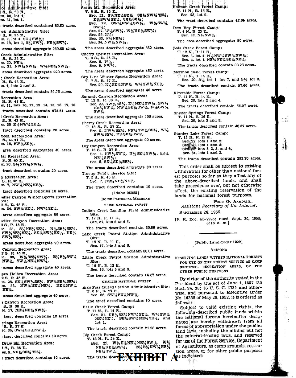 Thumbnail image of document cover: Reserving Lands within National Forests for Use of the Forest Service as Camp Grounds, Recreation Areas, or for Other Public Purposes