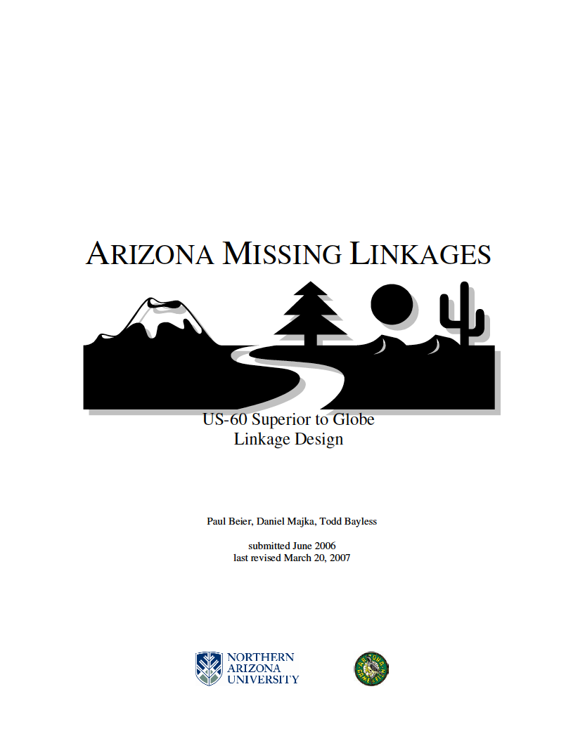 Thumbnail image of document cover: Arizona Missing Linkages US-60 Superior to Globe Linkage Design