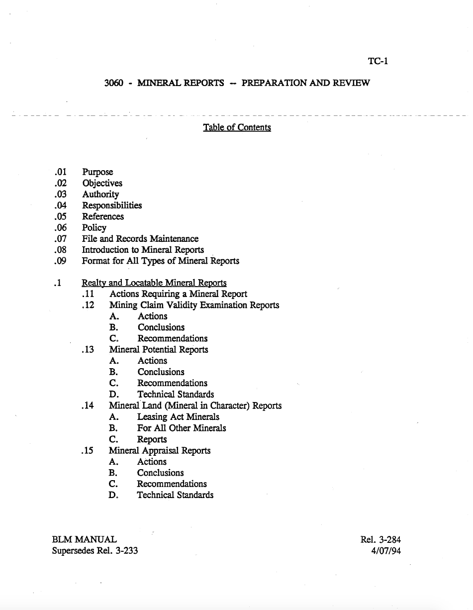 Thumbnail image of document cover: Mineral Reports - Preparation and Review