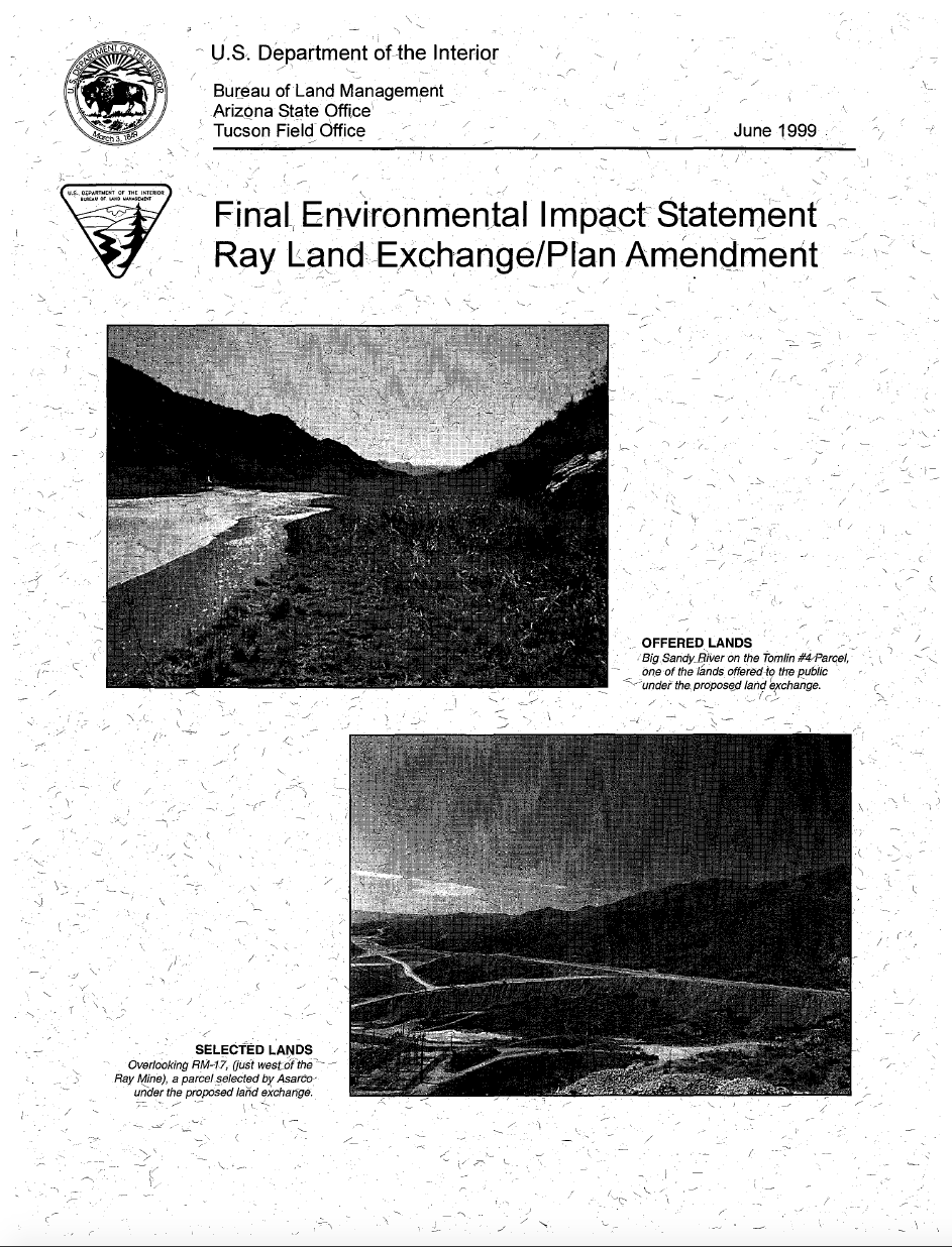 Thumbnail image of document cover: Final Environmental Impact Statement: Ray Land Exchange/Plan Amendment