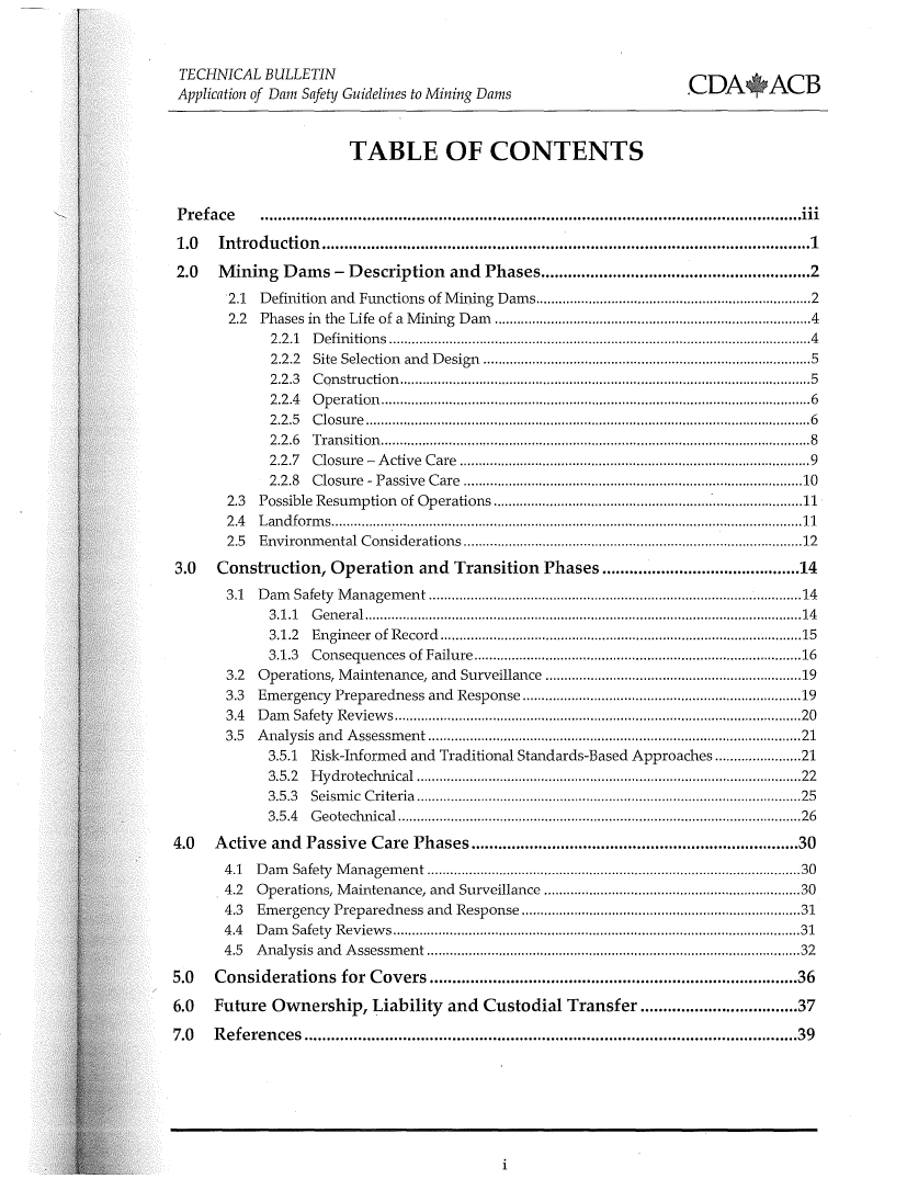 Thumbnail image of document cover: Technical Bulletin: Application of Dam Safety Guidelines to Mining Dams