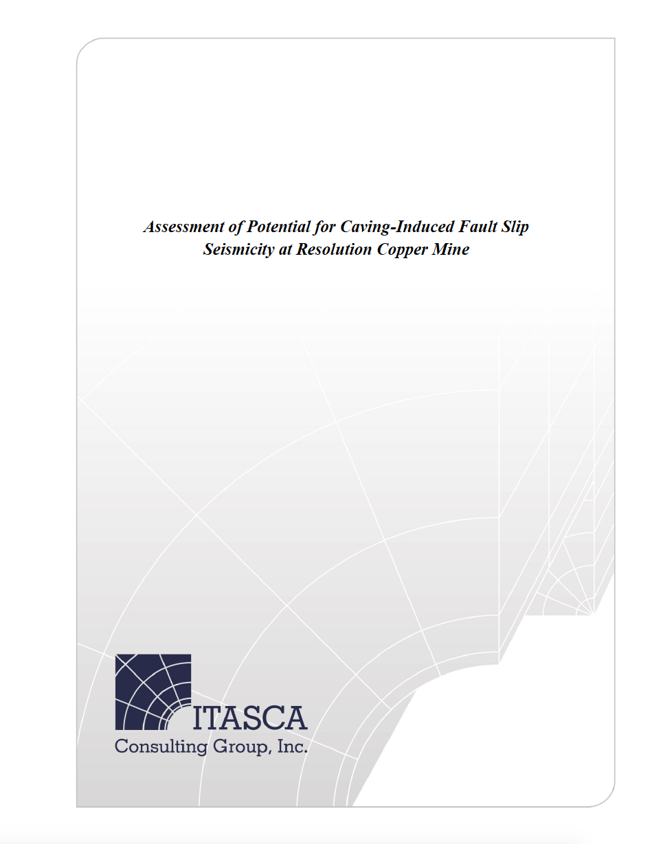 Thumbnail image of document cover: Empirical Analysis of Surface Subsidence Associated with Caving, Resolution Copper Mine Plan of Operations