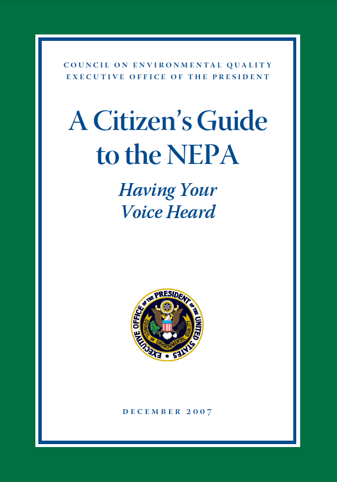 Thumbnail image of document cover: A Citizen's Guide to NEPA: Having Your Voice Heard