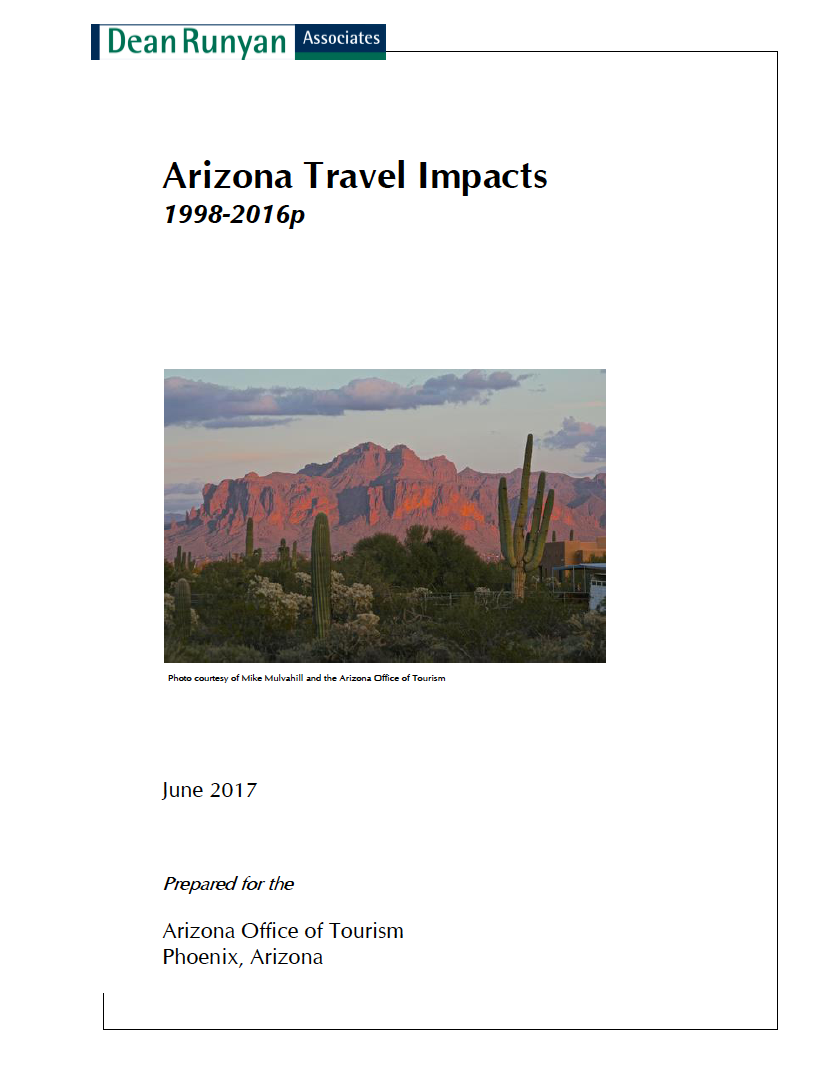 Thumbnail image of document cover: Arizona Travel Impacts 1998 - 2016p