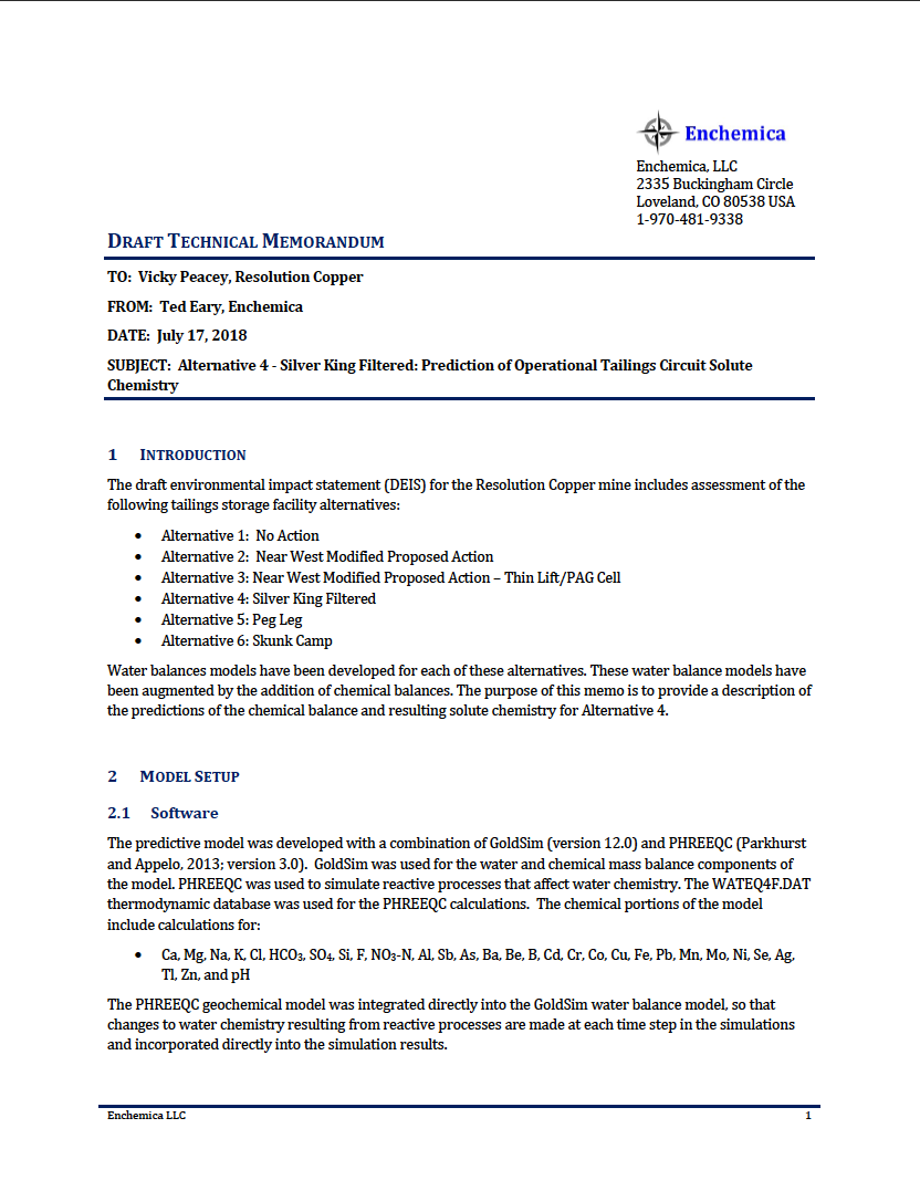 Thumbnail image of document cover: Alternative 4 - Silver King Filtered: Prediction of Operational Tailings Circuit Solute Chemistry