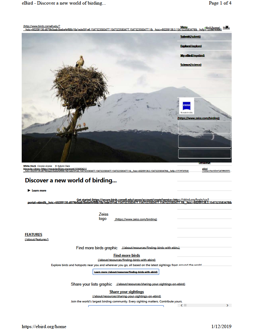 Thumbnail image of document cover: eBird - Discover a New World of Birding