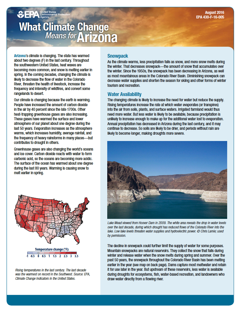 Thumbnail image of document cover: What Climate Change Means for Arizona