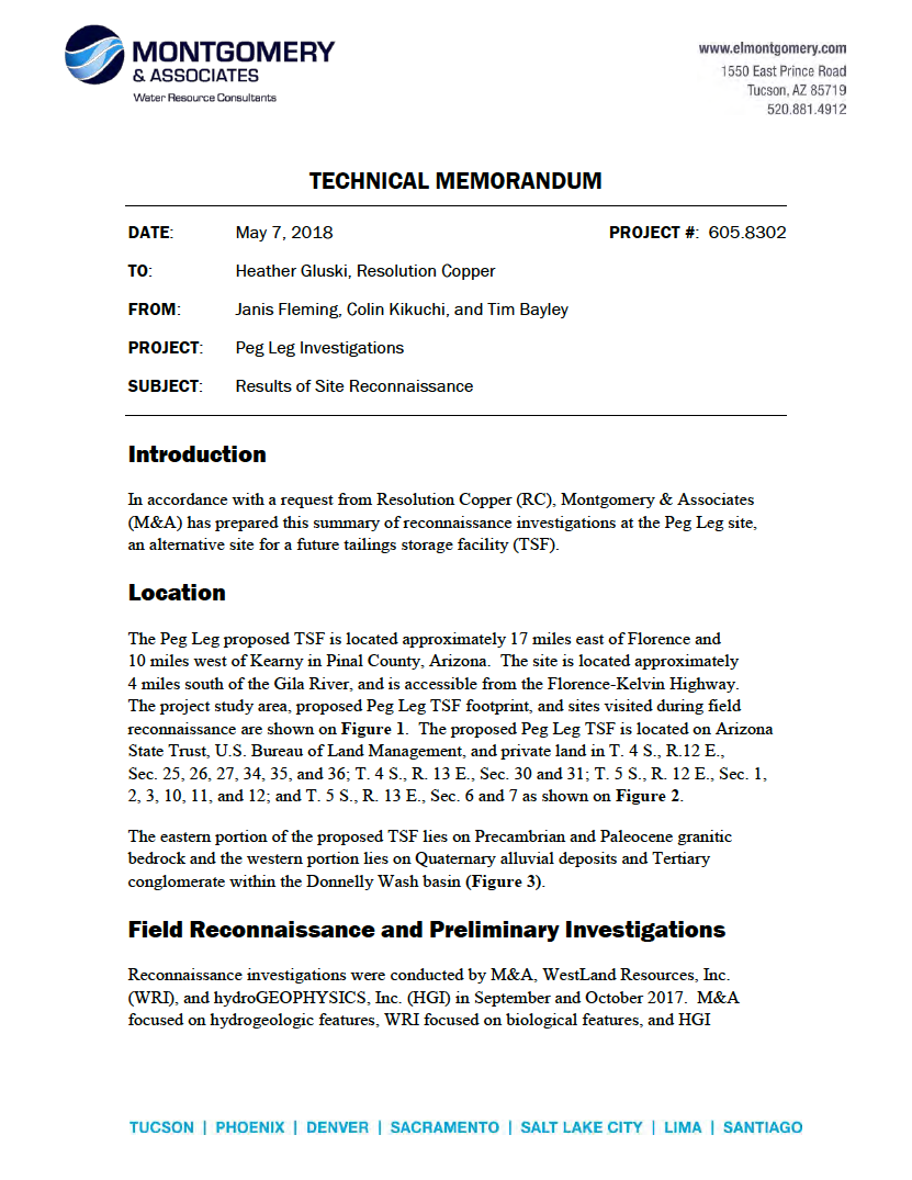 Thumbnail image of document cover: Peg Leg Investigations: Results of Reconnaissance