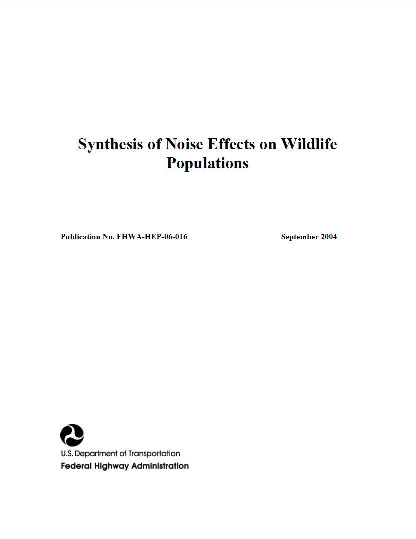 Thumbnail image of document cover: Synthesis of Noise Effects on Wildlife Populations