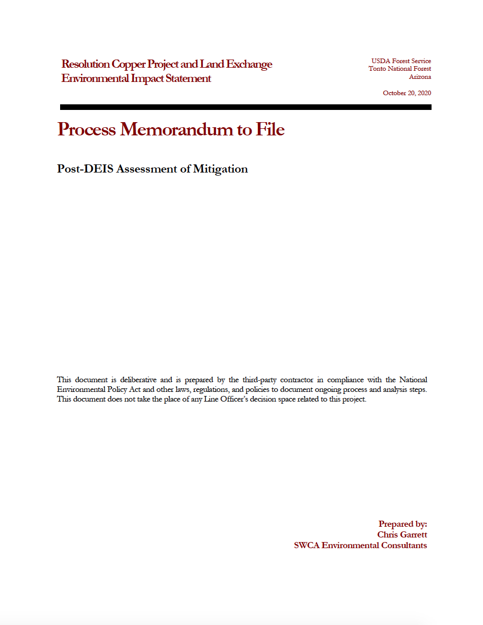 Thumbnail image of document cover: Post-DEIS Assessment of Mitigation