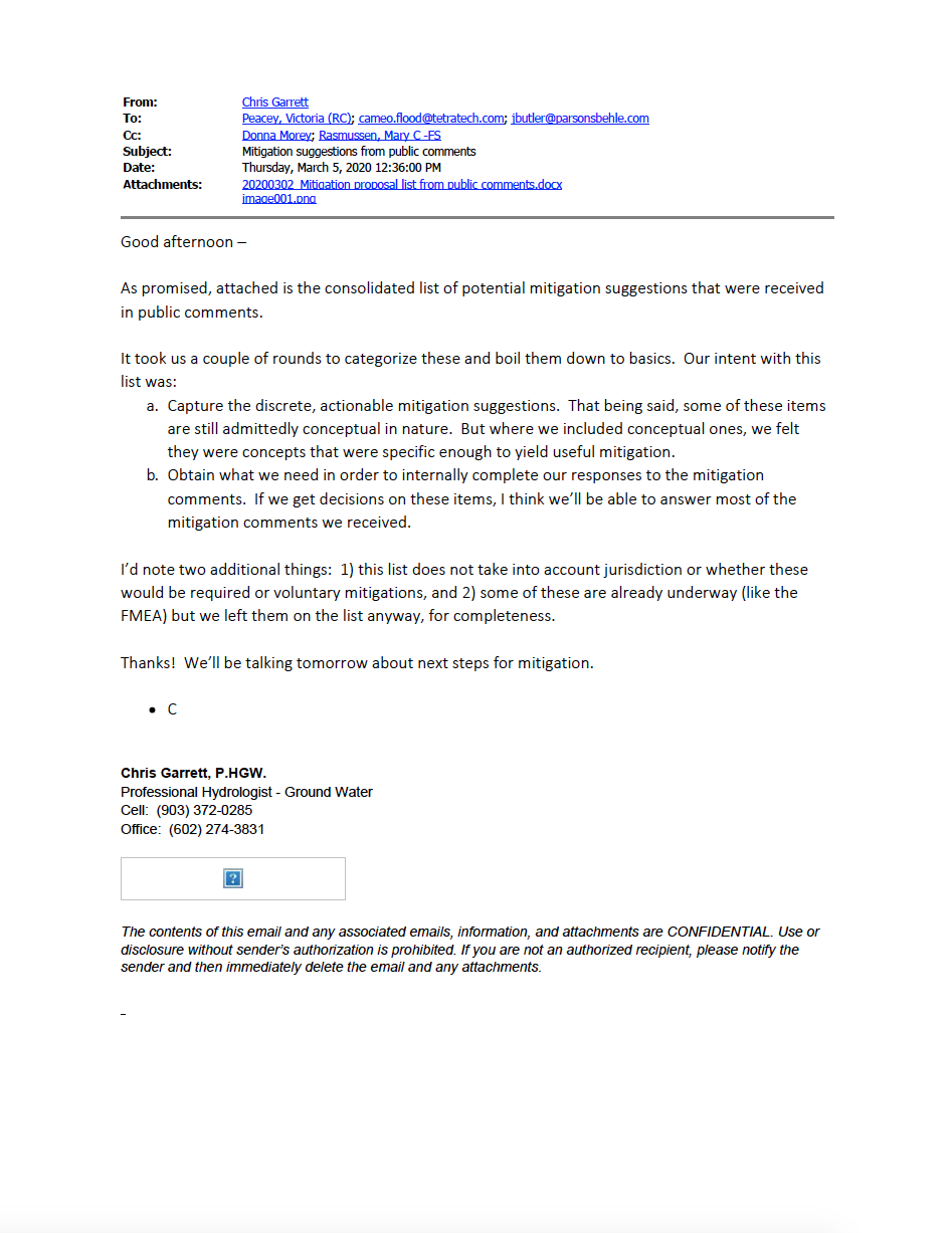 Thumbnail image of document cover: Mitigation Proposals From Draft EIS Public Comments