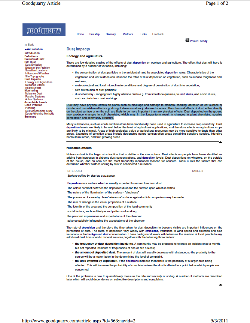 Thumbnail image of document cover: Dust Impacts: Ecology and Agriculture