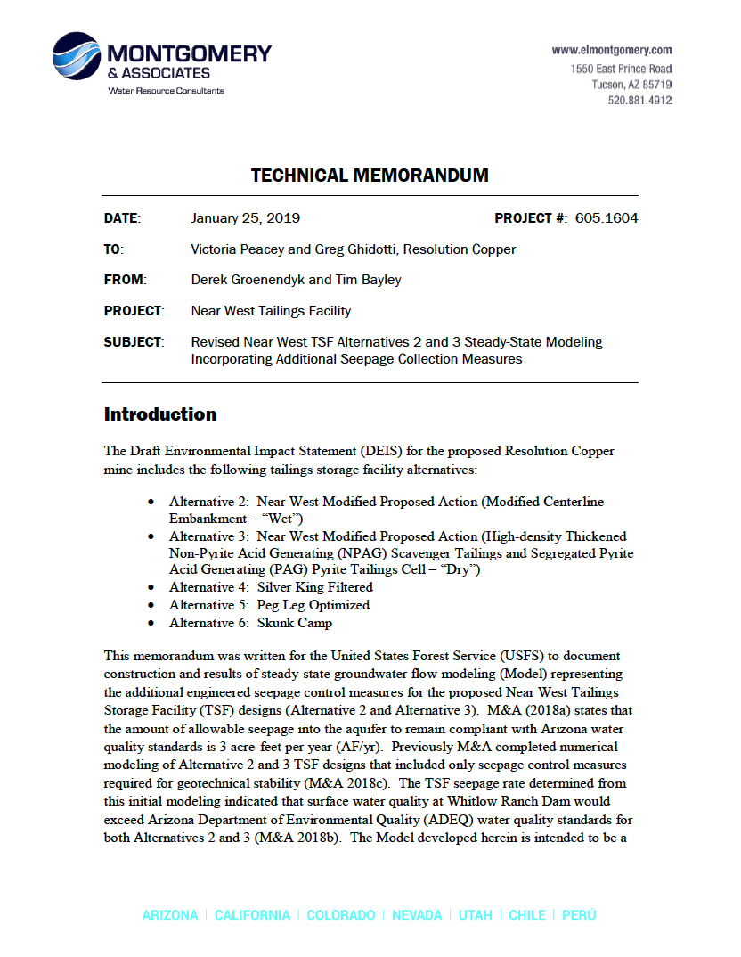 Thumbnail image of document cover: Revised Near West TSF Alternatives 2 and 3 Steady-State Modeling Incorporating Additional Seepage Collection Measures