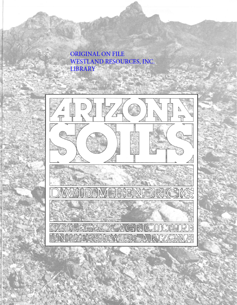 Thumbnail image of document cover: Arizona Soils