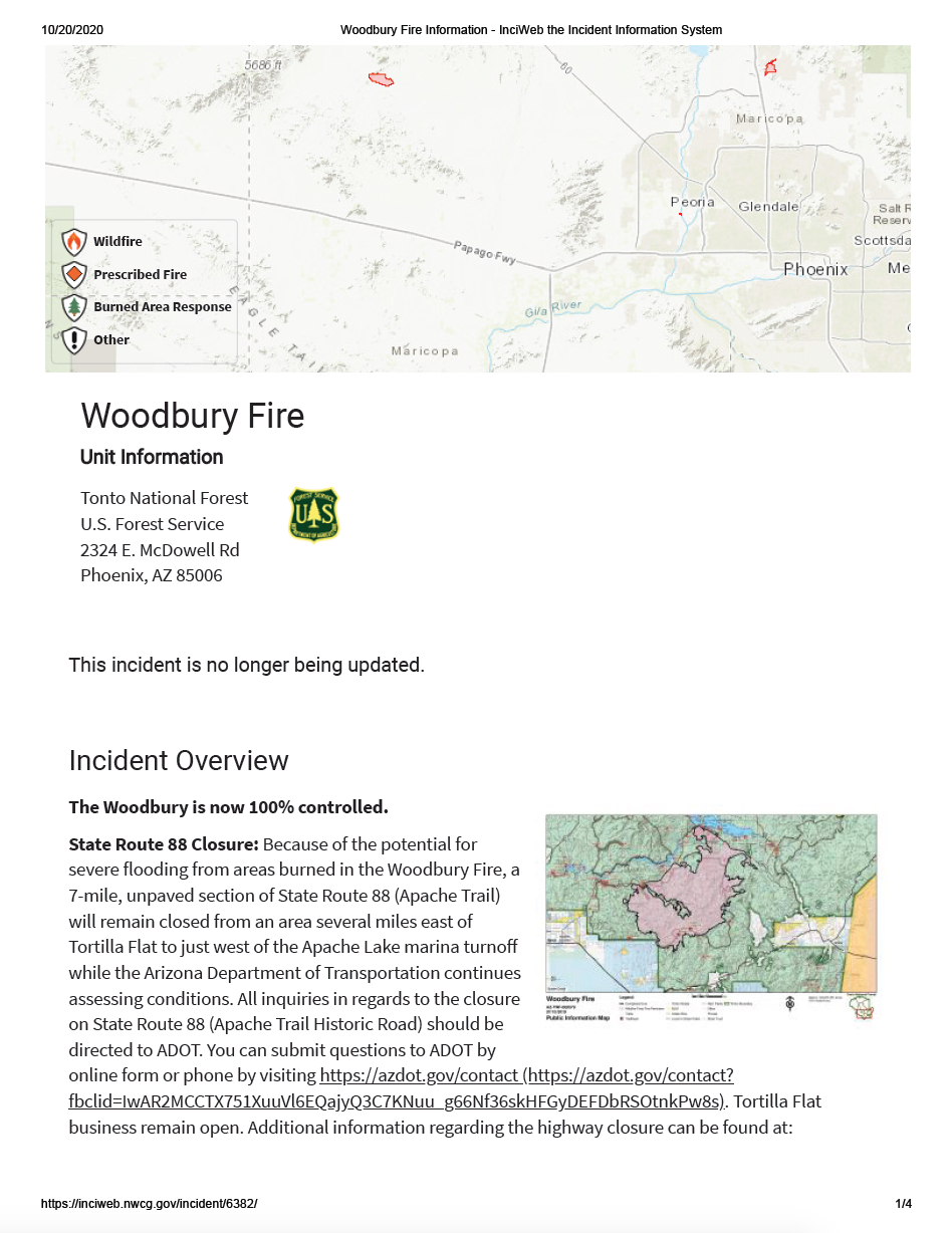 Thumbnail image of document cover: Incident Information System: Woodbury Fire Incident Overview