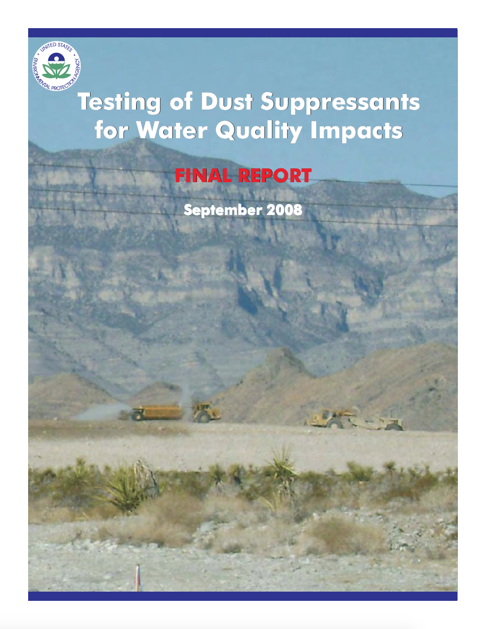 Thumbnail image of document cover: Testing of Dust Suppressants for Water Quality