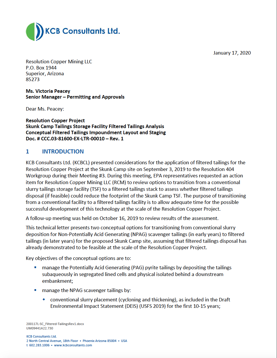 Thumbnail image of document cover: Skunk Camp Tailings Storage Facility Filtered Tailings Analysis Conceptual Filtered Tailings Impoundment Layout and Staging