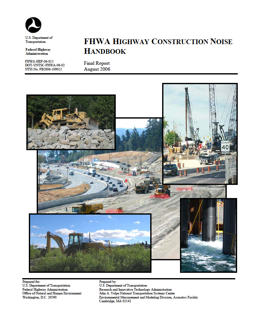 Thumbnail image of document cover: FHWA Highway Construction Noise Handbook