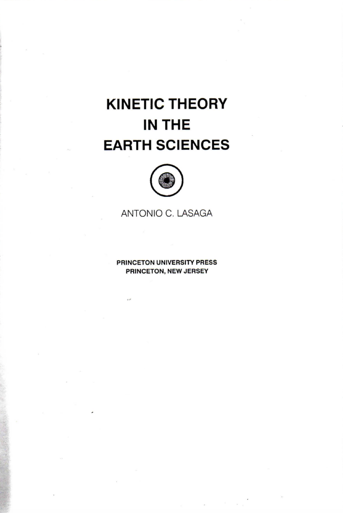 Thumbnail image of document cover: Kinetic Theory in the Earth Sciences