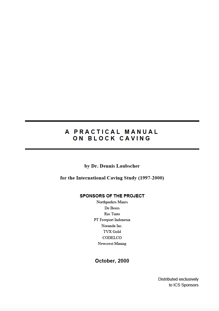 Thumbnail image of document cover: A Practical Manual on Block Caving