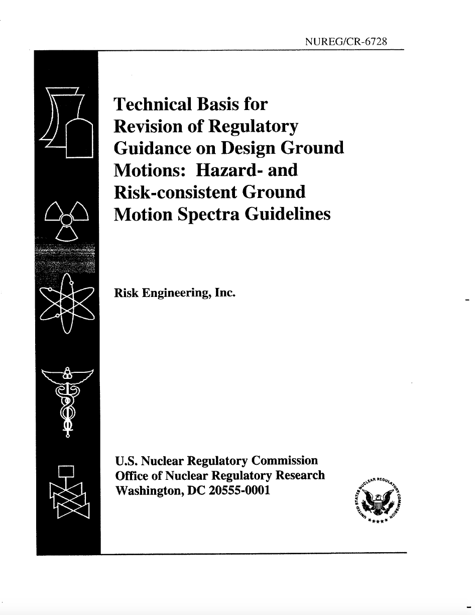 Thumbnail image of document cover: Technical Basis for Revision of Regulatory Guidance on Design Ground Motions: Hazard- and Risk-Consistent Ground Motion Spectra Guidelines