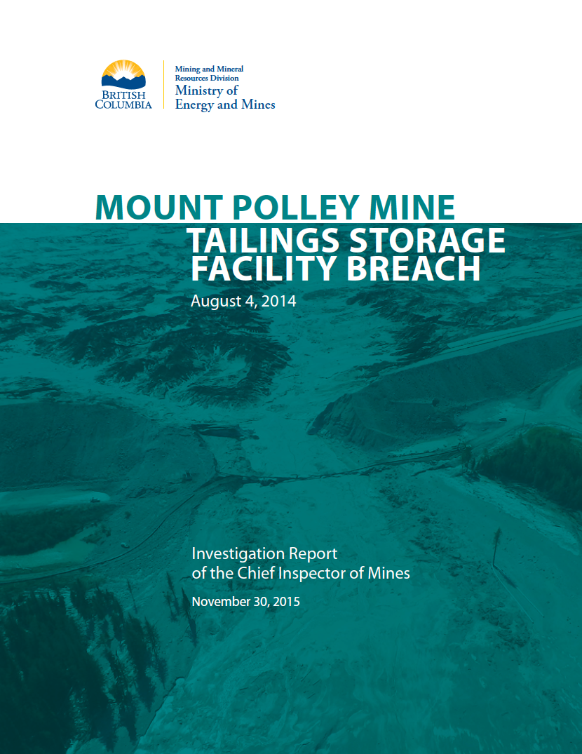 Thumbnail image of document cover: Mount Polley Mine Tailings Storage Facility Breach: August 4, 2014