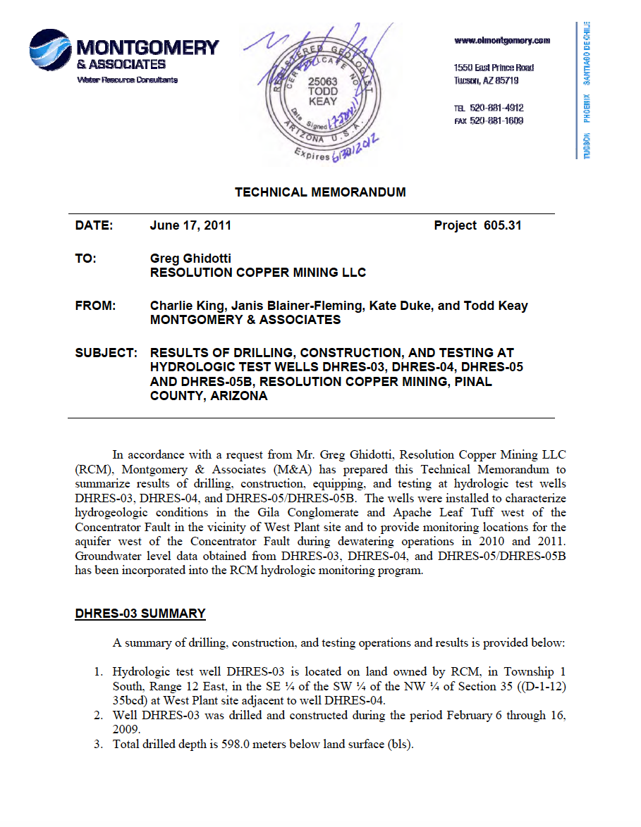 Thumbnail image of document cover: Results of Drilling, Construction, Equipping, and Testing at Hydrologic Test Wells DHRES-03, DHRES-04, DHRES-05, and DHRES-05B