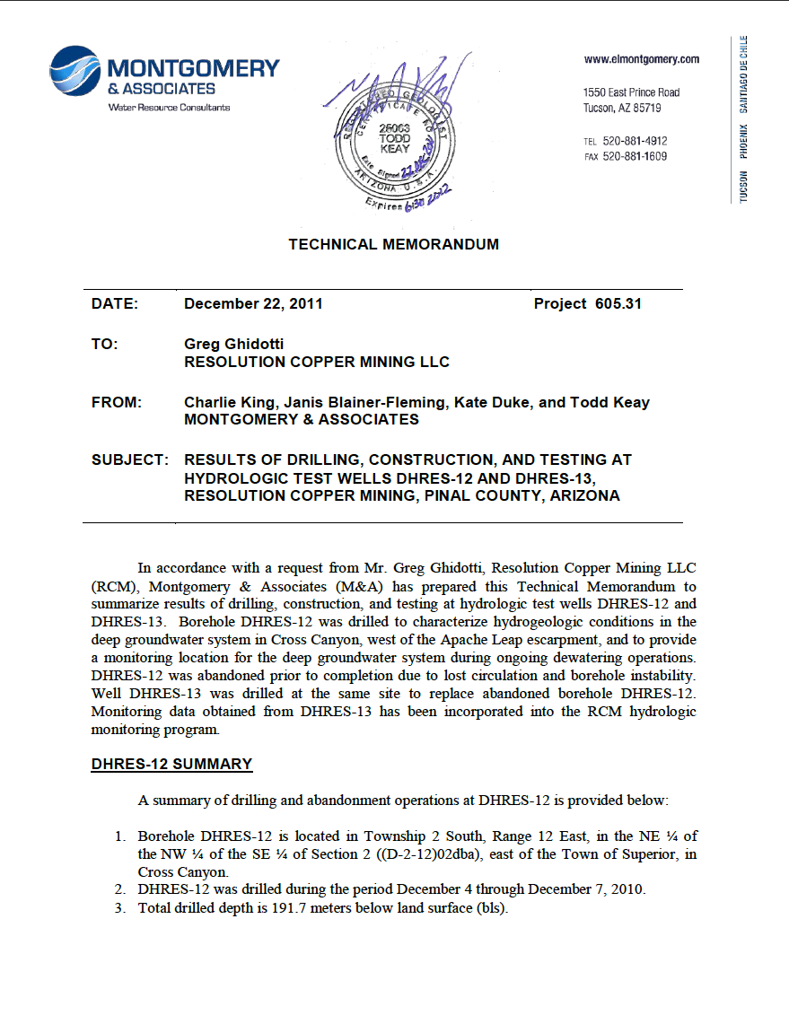 Thumbnail image of document cover: Results of Drilling, Construction, Equipping, and Testing at Hydrologic Test Wells DHRES-12 and DHRES-13