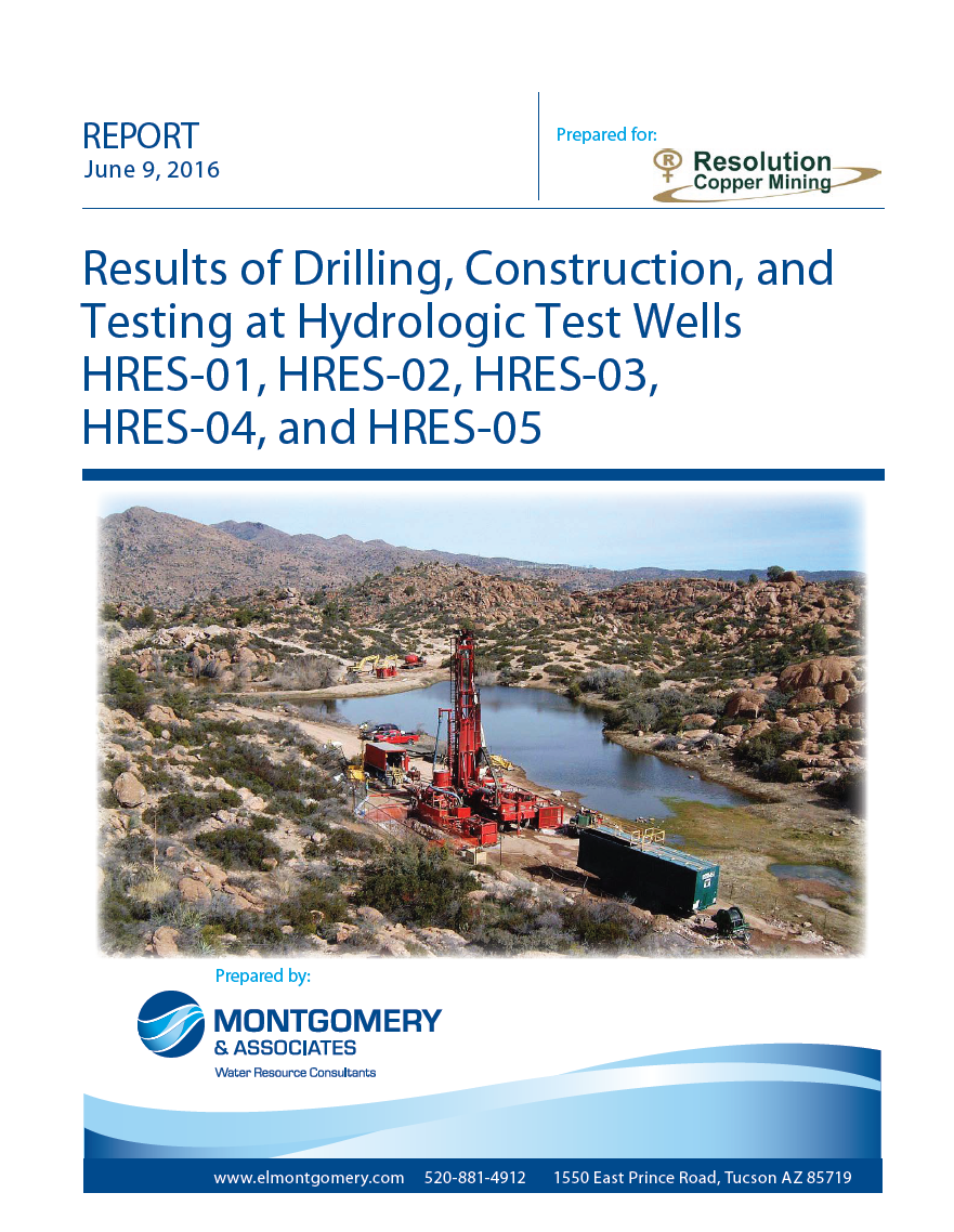 Thumbnail image of document cover: Results of Drilling, Construction, and Testing at Hydrologic Test Wells HRES-01, HRES-02, HRES-03, HRES-04, and HRES-05