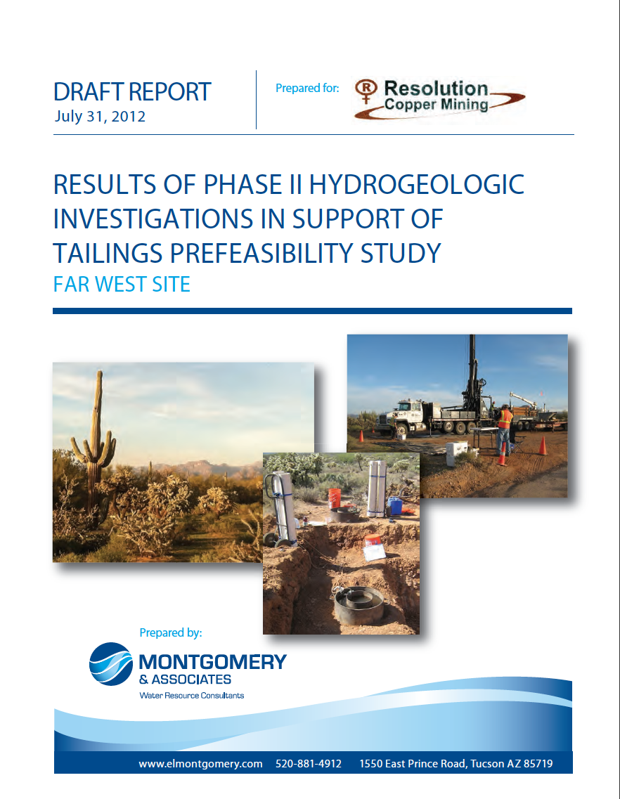 Thumbnail image of document cover: Results of Phase II Hydrogeologic Investigations in Support of Tailings Prefeasibility Study, Far West Site