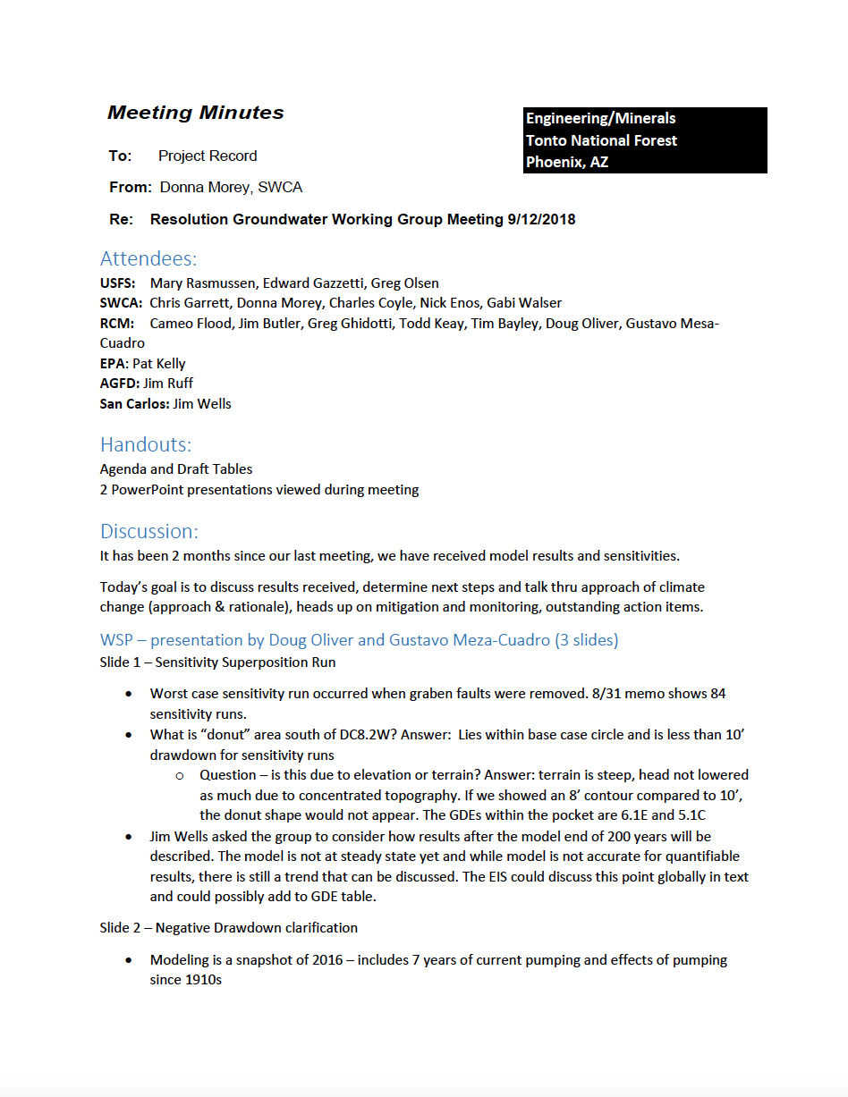 Thumbnail image of document cover: Resolution Groundwater Working Group Meeting