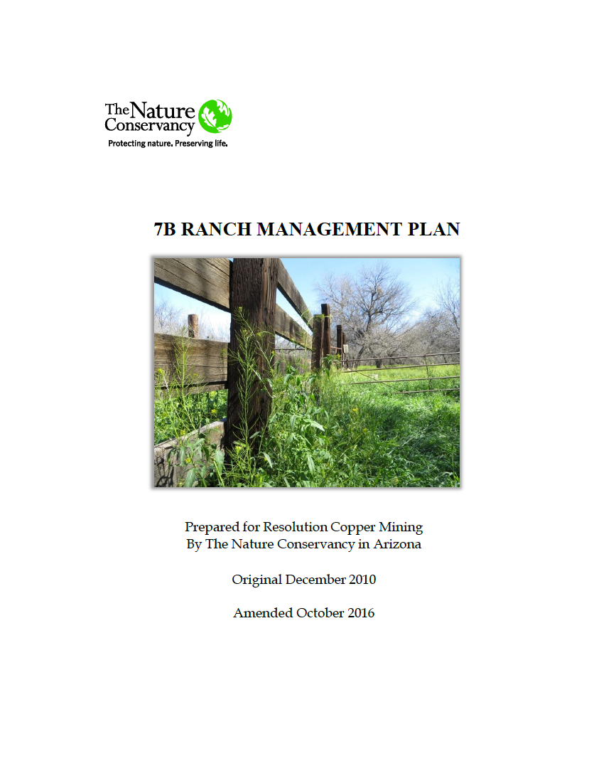 Thumbnail image of document cover: 7B Ranch Management Plan - 2016