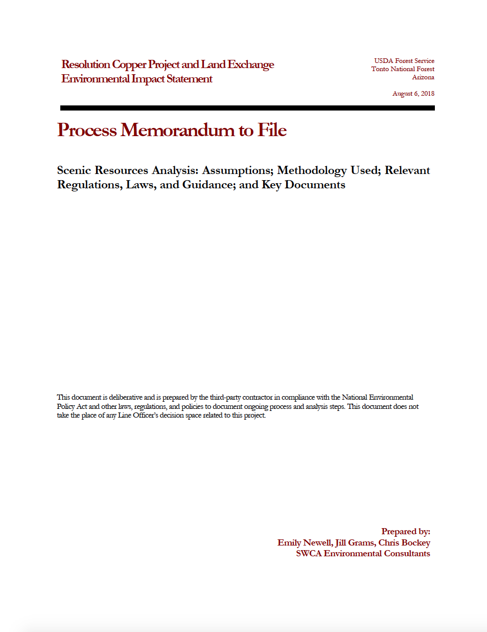 Thumbnail image of document cover: Scenic Resources Analysis: Assumptions, Methodology Used and Relevant Regulations, Laws, and Guidance, and Key Documents