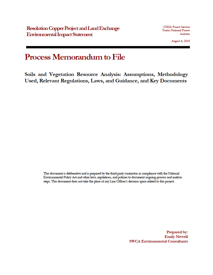 Thumbnail image of document cover: Soils and Vegetation Resource Analysis: Assumptions, Methodology Used, Relevant Regulations, Laws, and Guidance, and Key Documents