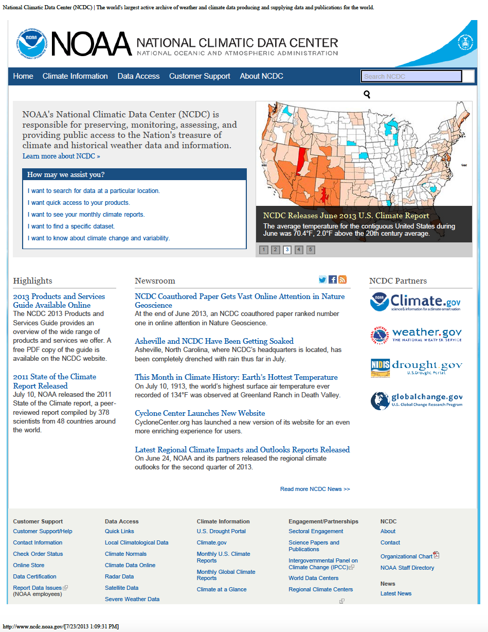 Thumbnail image of document cover: National Climatic Data Center