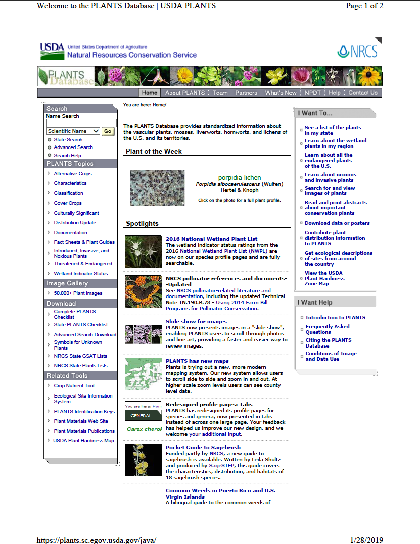 Thumbnail image of document cover: The Plants Database