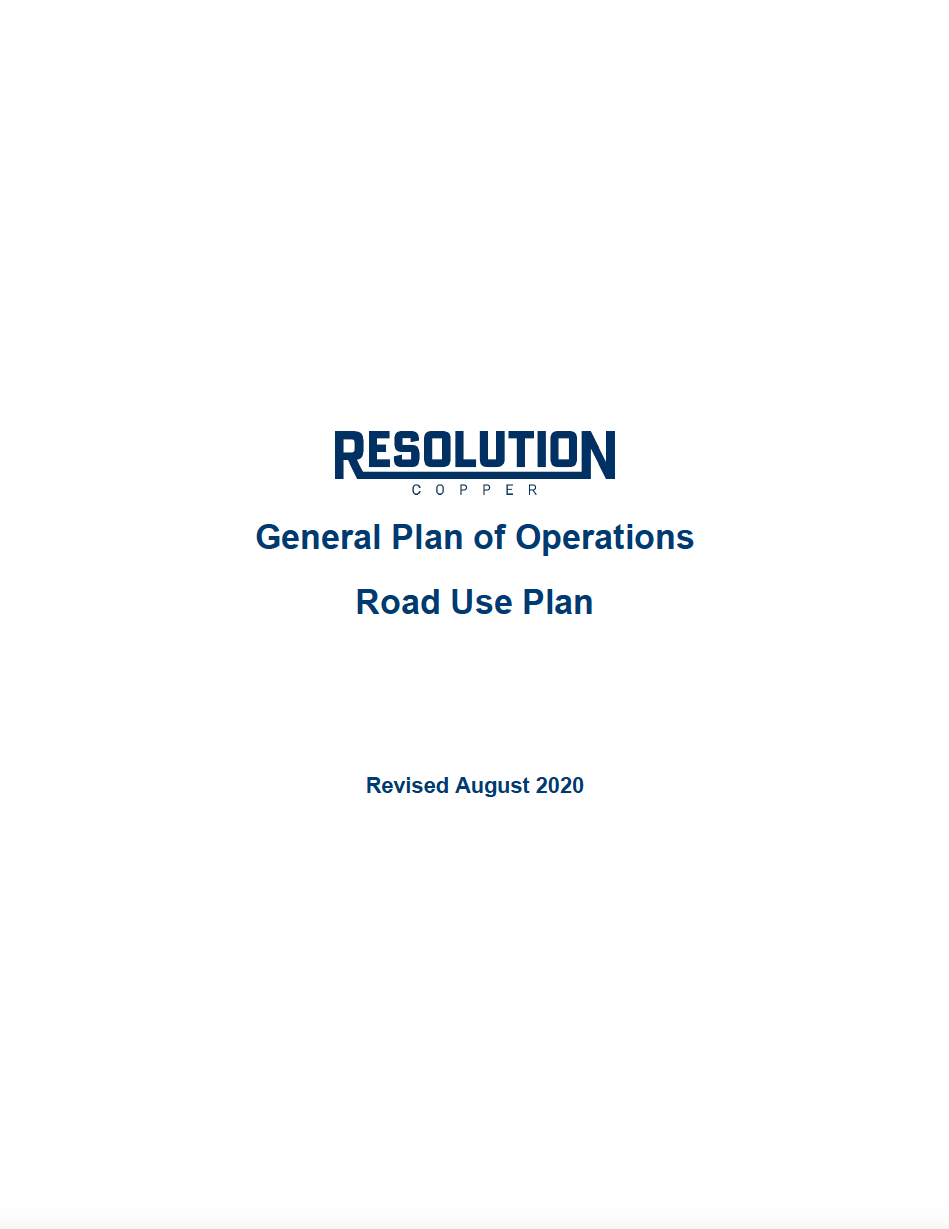 Thumbnail image of document cover: General Plan of Operations: Road Use Plan