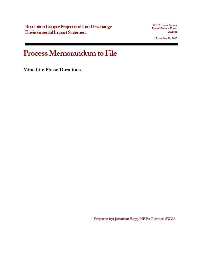 Thumbnail image of document cover: Mine Life Phase Durations