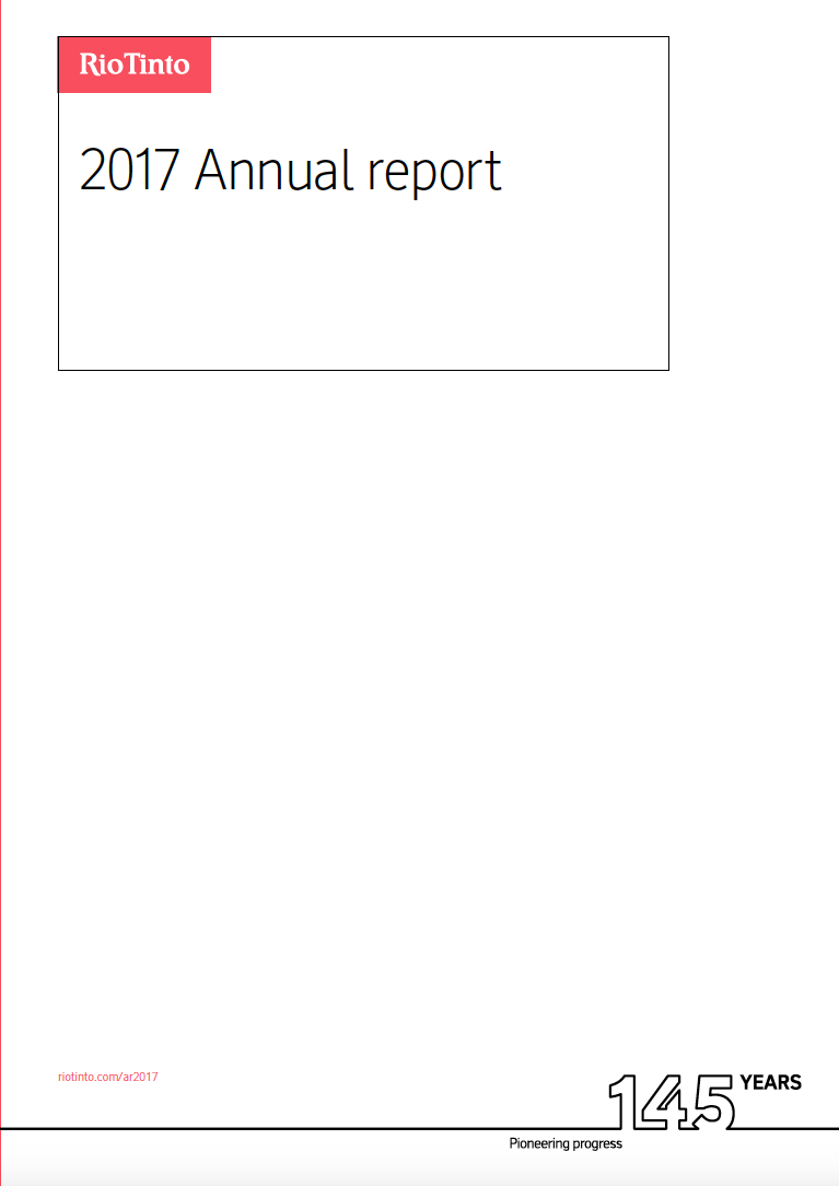 Thumbnail image of document cover: Rio Tinto 2017 Annual Report