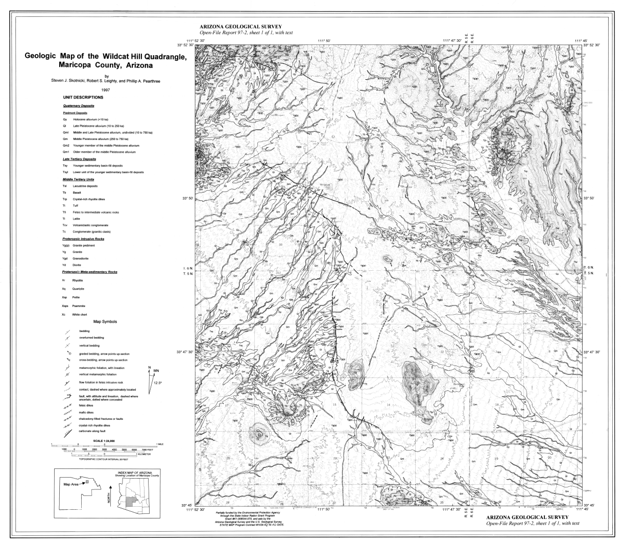 Thumbnail image of document cover: Geologic Map of the Wildcat Hill Quadrangle, Maricopa County, Arizona